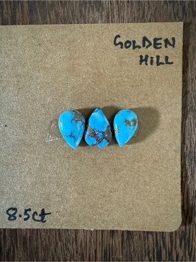 Golden Hills Turquoise Teardrop Cabochons (3 pcs)
